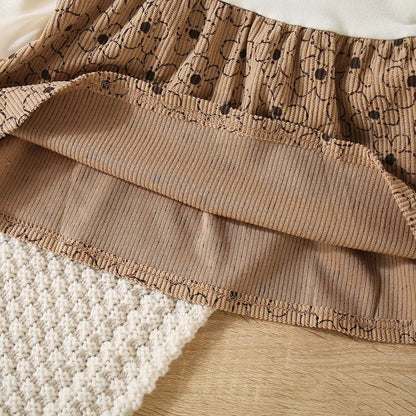 BlushBunny – Autumn Lace Floral Dress with Lantern Sleeves & Faux Halter Detail