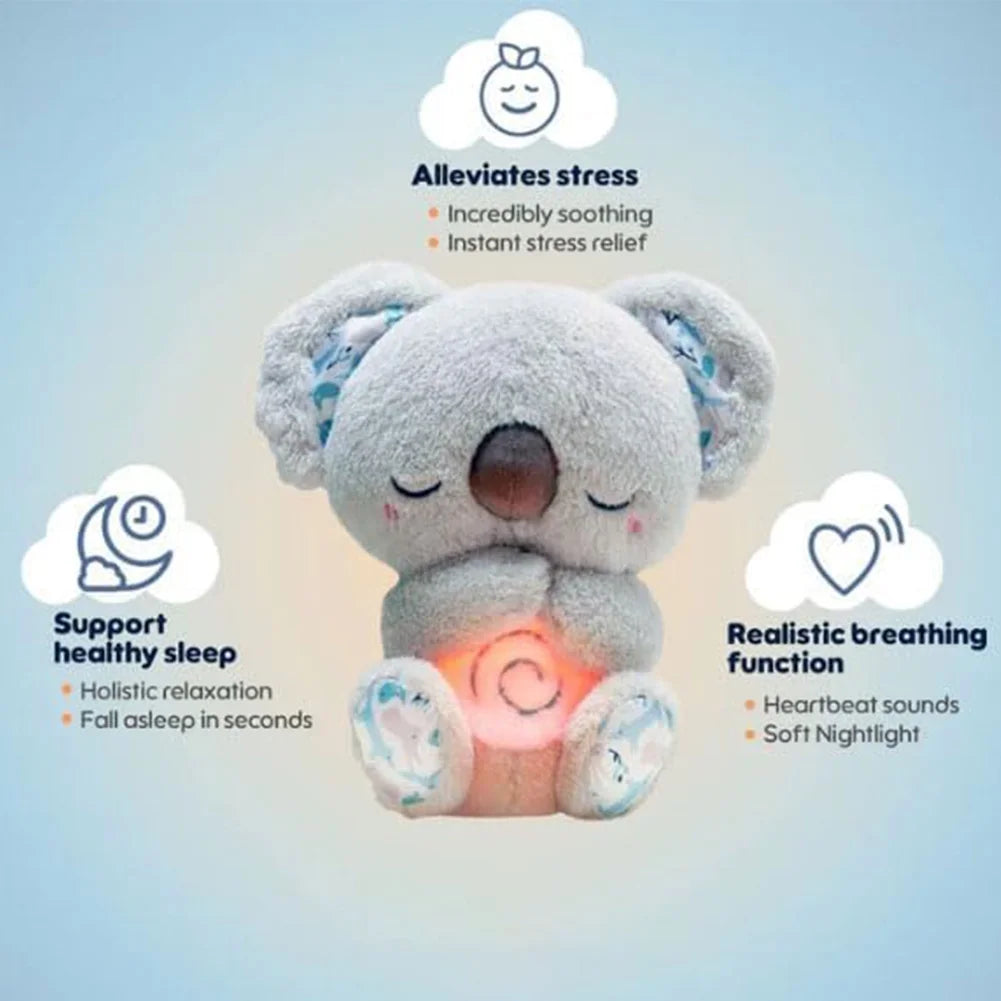 Sleeping Red Panda Plush Stuffed Toy- Soothing Red Panda Plush Breathing with Sensory Details Music Lights & Rhythmic Breathing Motion For