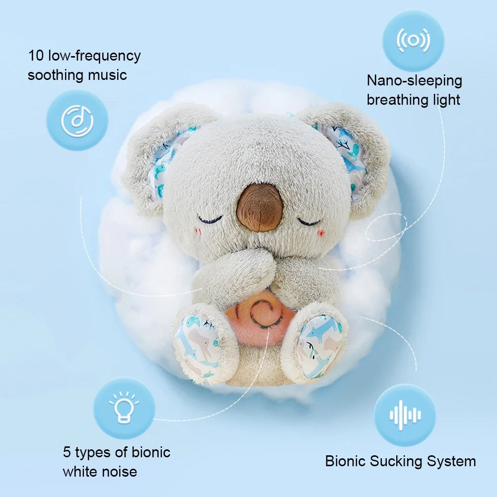 Sleeping Red Panda Plush Stuffed Toy- Soothing Red Panda Plush Breathing with Sensory Details Music Lights & Rhythmic Breathing Motion For